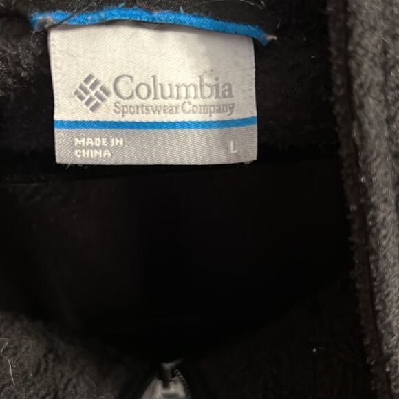 COLUMBIA Men's Size Large Black Fleece Vest Pockets Sleeveless Full Zip - Picture 5 of 6